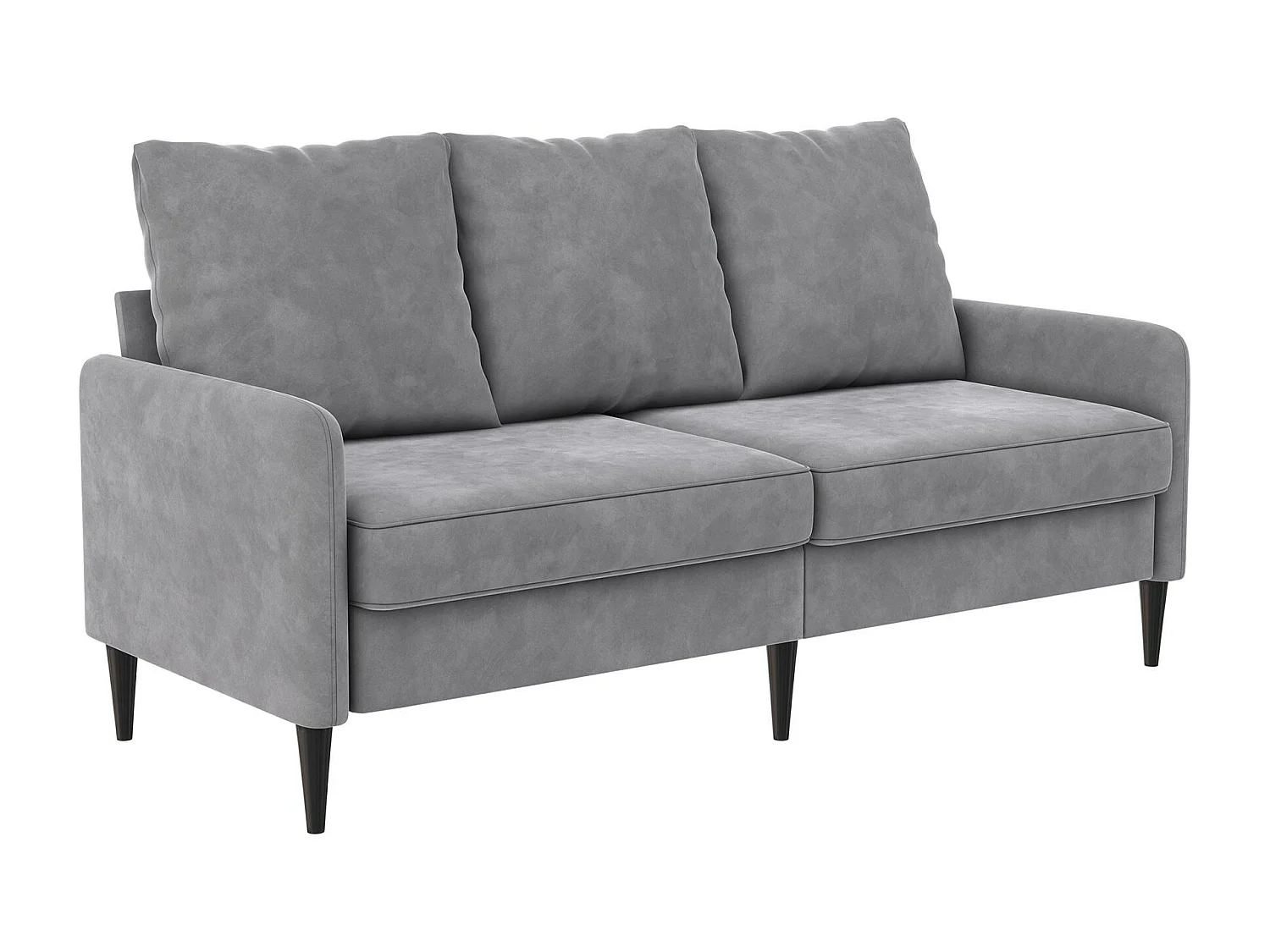 Corah | Canapé 3 places en velours gris clair