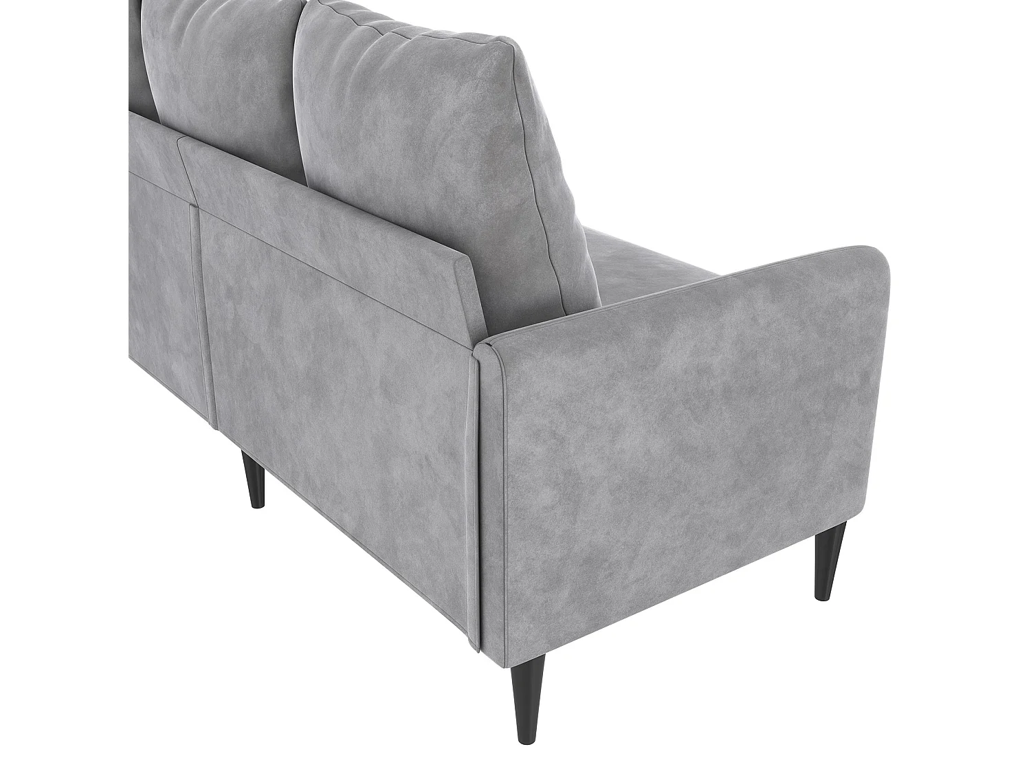 Sofa, 3-Sitzer, aus Samt, hellgrau