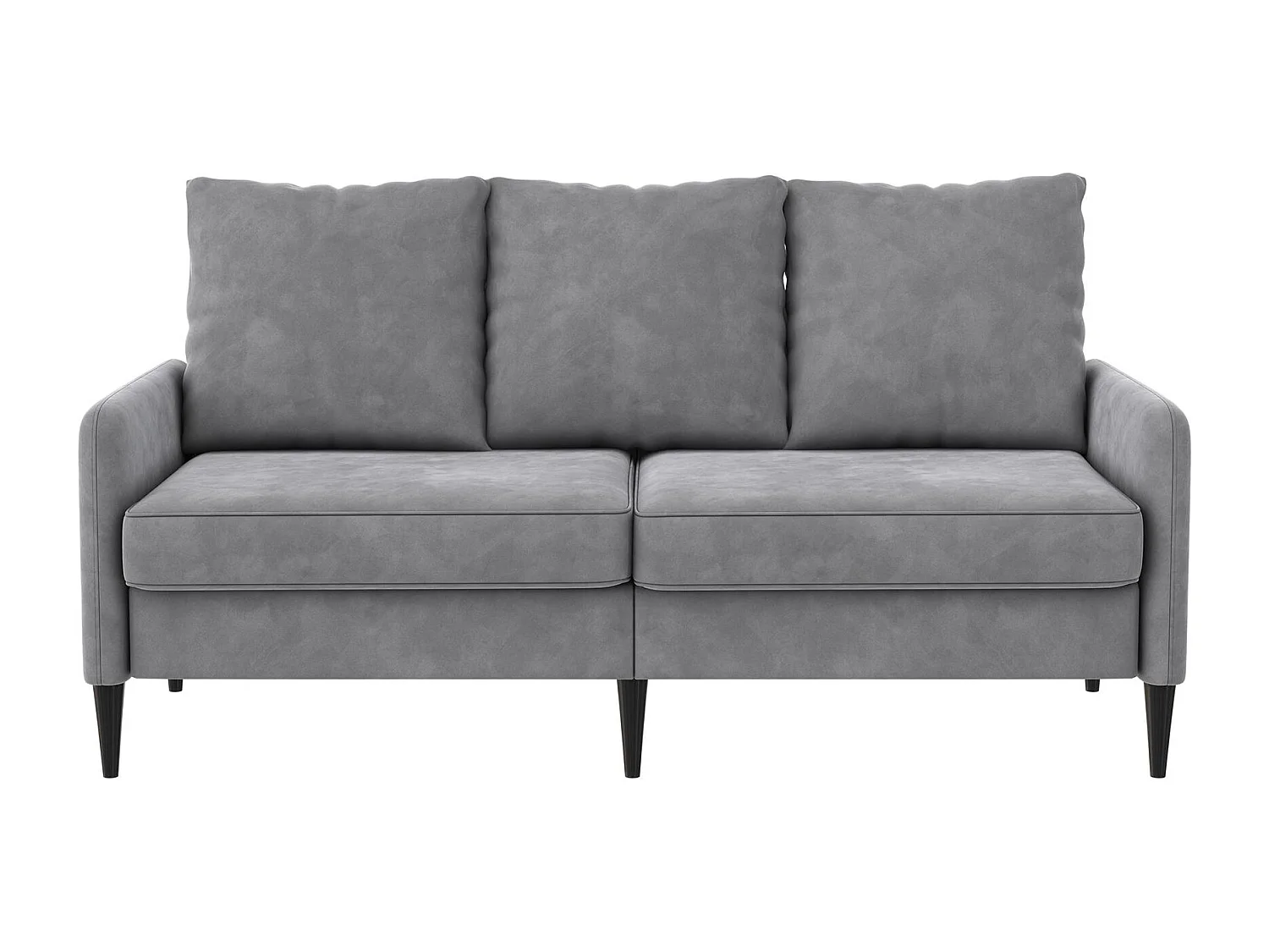 Sofa, 3-Sitzer, aus Samt, hellgrau