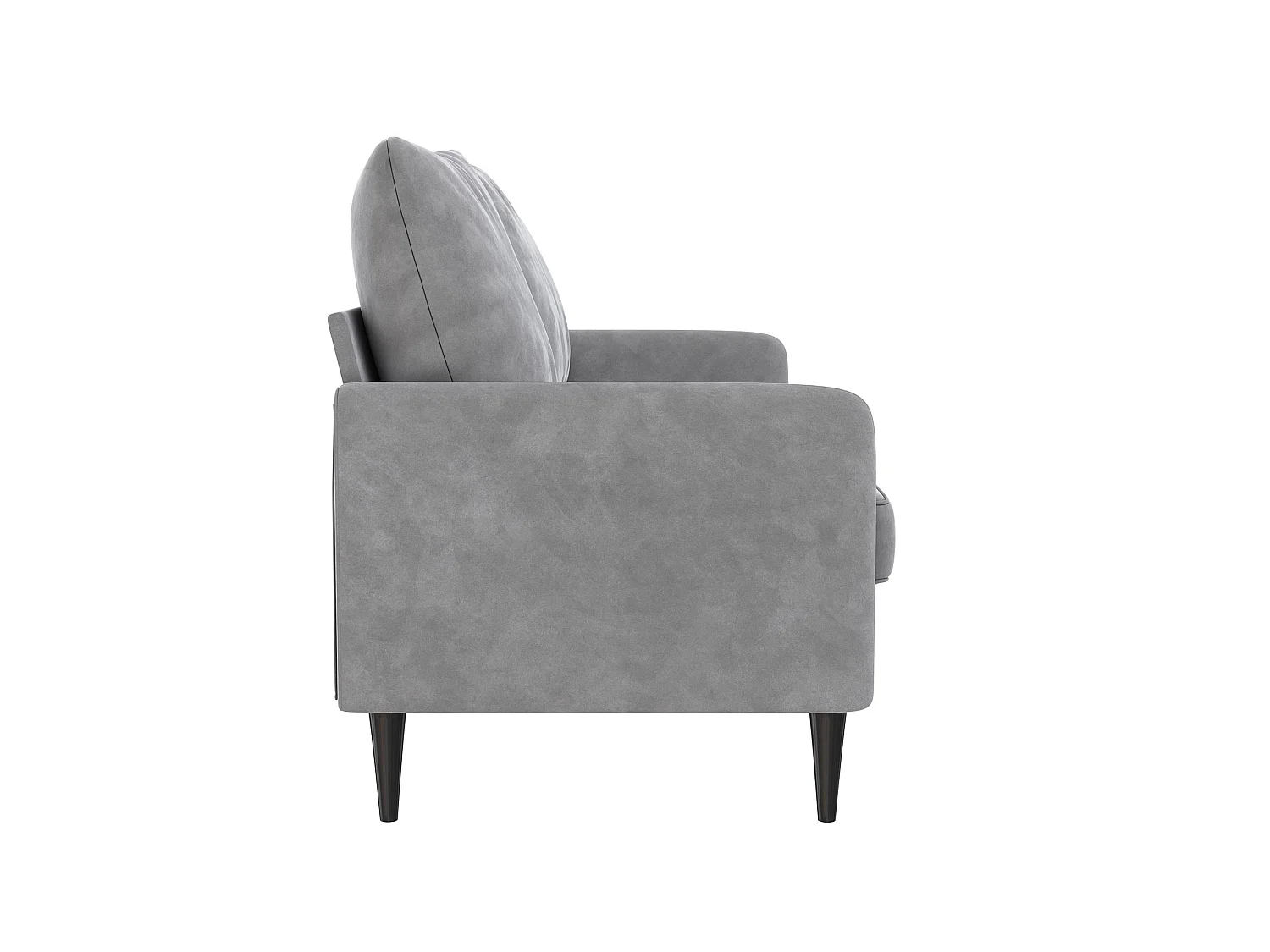 Sofa, 3-Sitzer, aus Samt, hellgrau