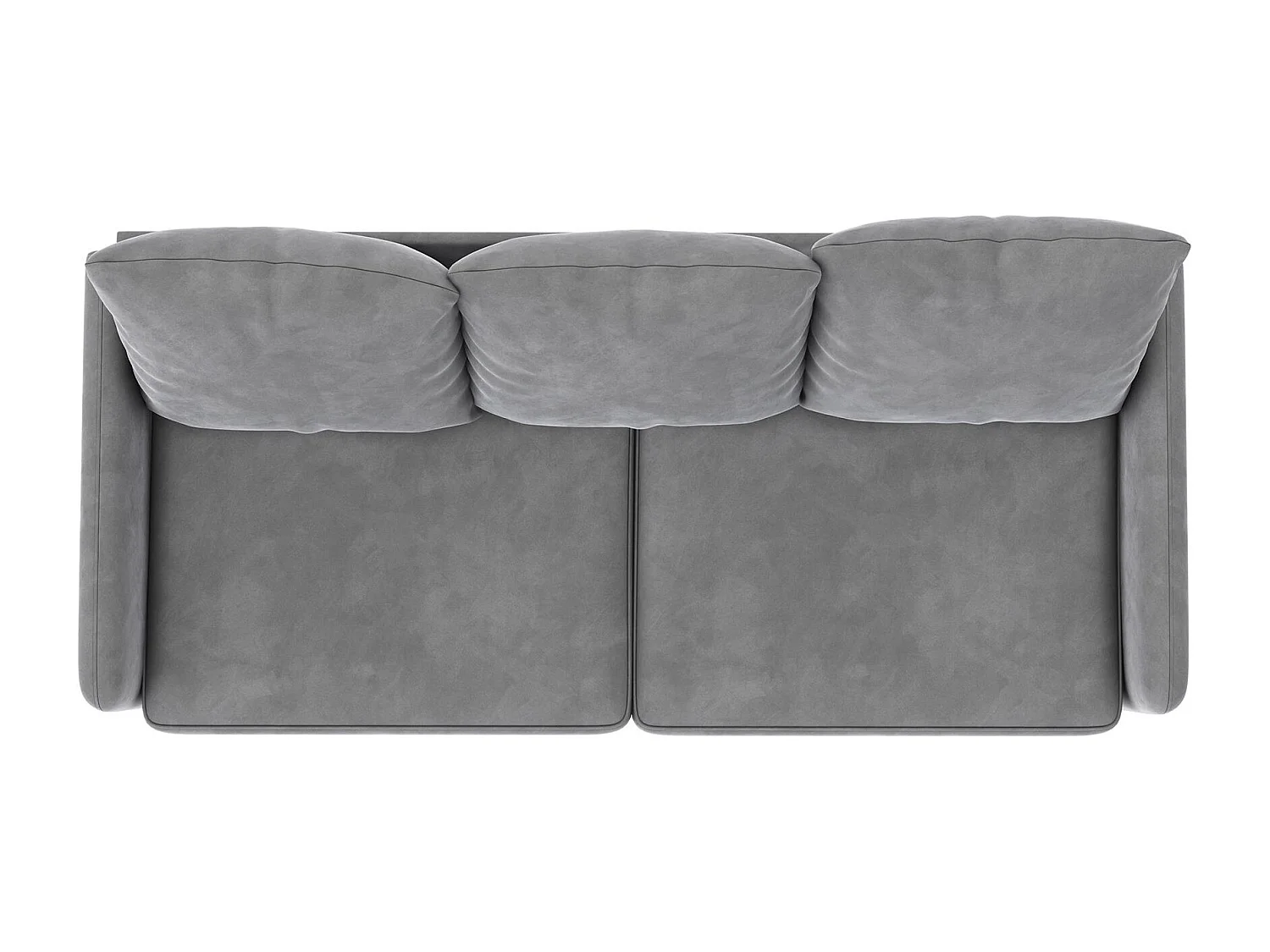 Sofa, 3-Sitzer, aus Samt, hellgrau
