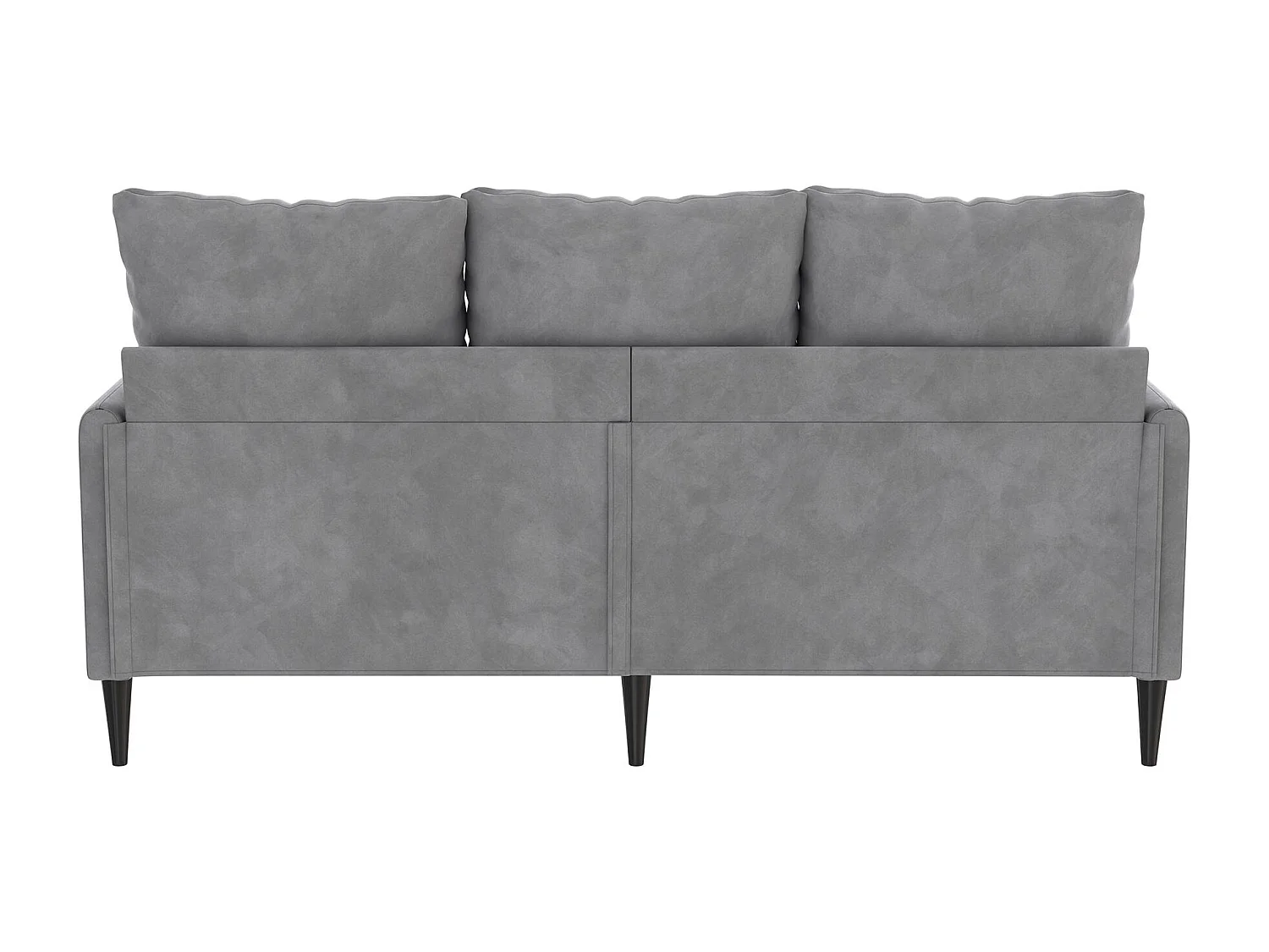 Sofa, 3-Sitzer, aus Samt, hellgrau