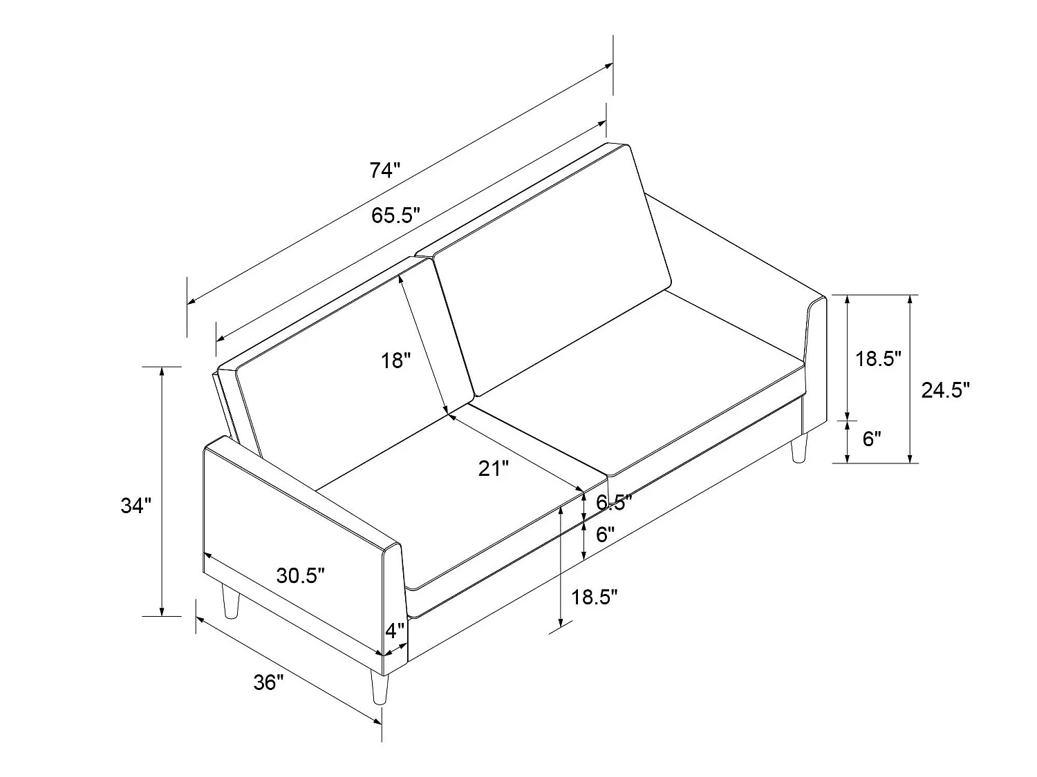 Divano 3 posti in lino grigio chiaro