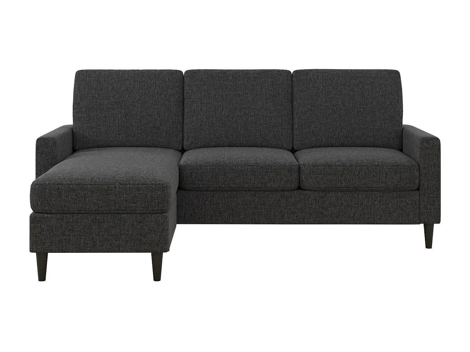 Divano 3 posti con chaise long in lino grigio