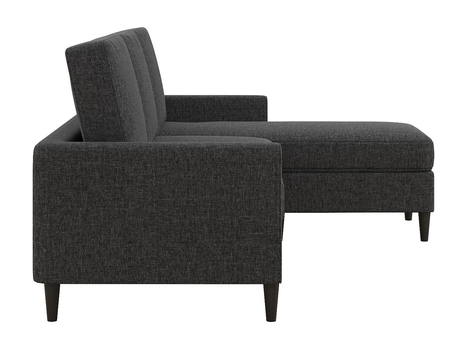 Kaci | Canapé 3 places avec méridienne en tissu gris