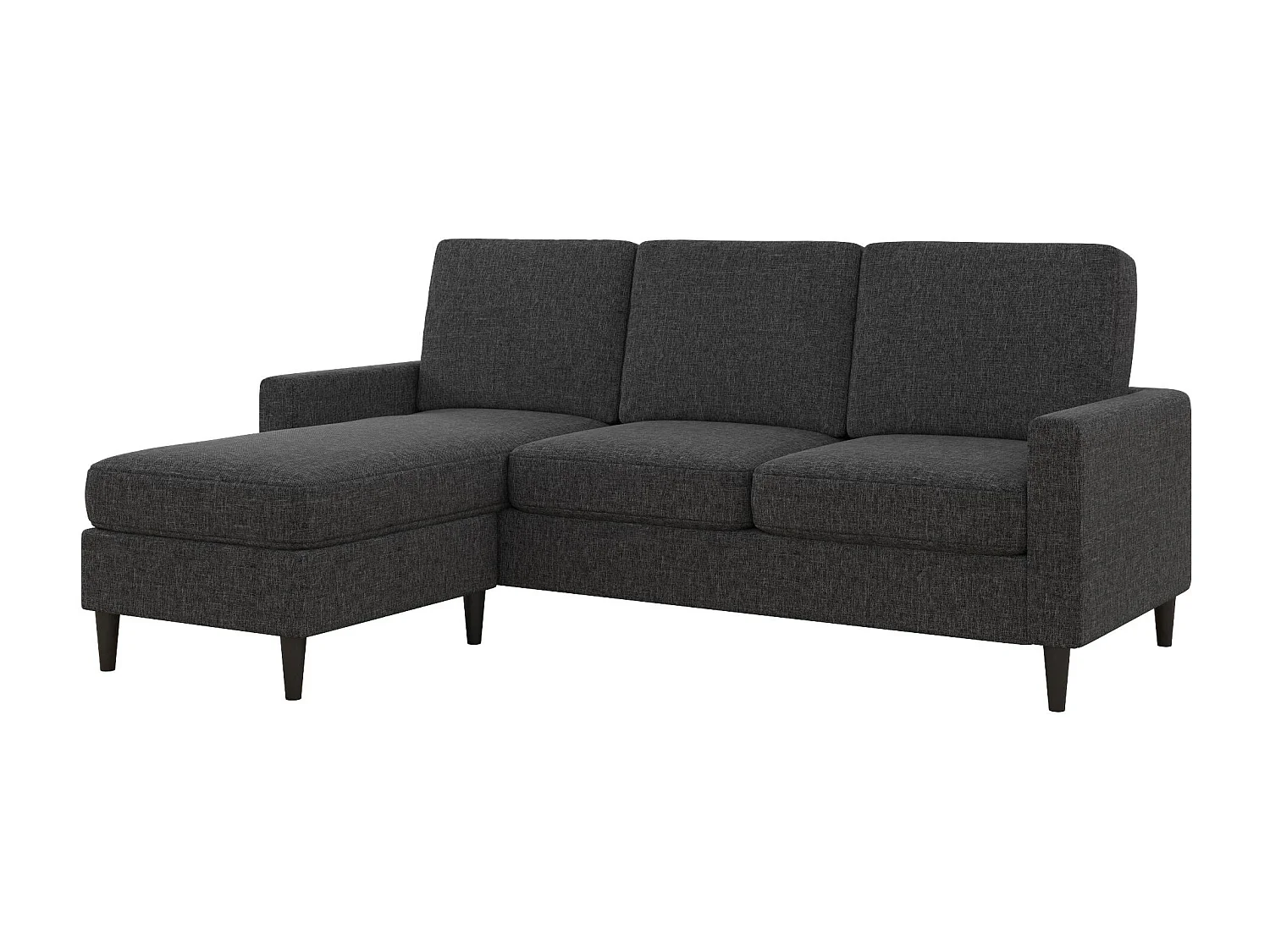 Kaci | Canapé 3 places avec méridienne en tissu gris