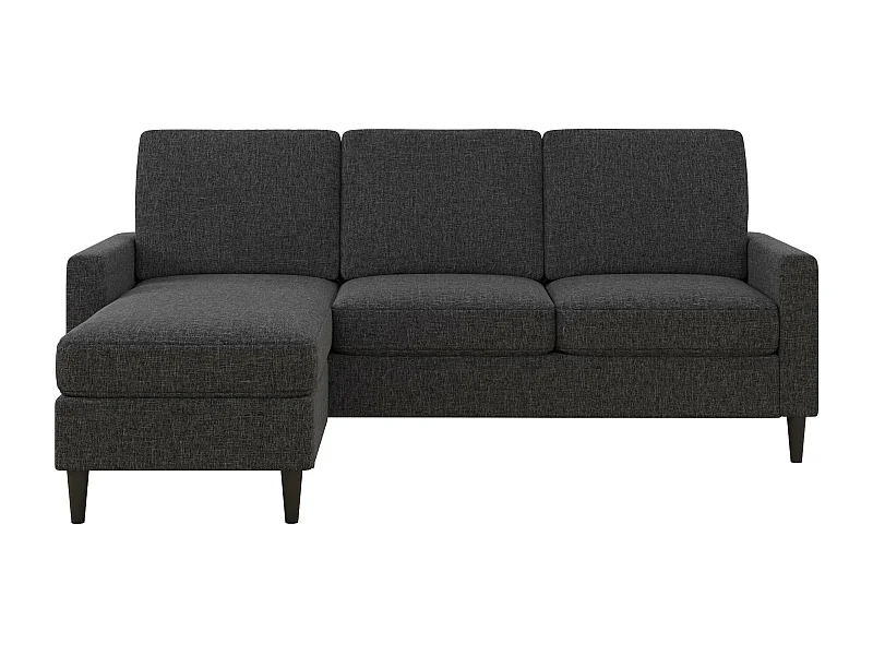 Divano 3 posti con chaise long in lino grigio