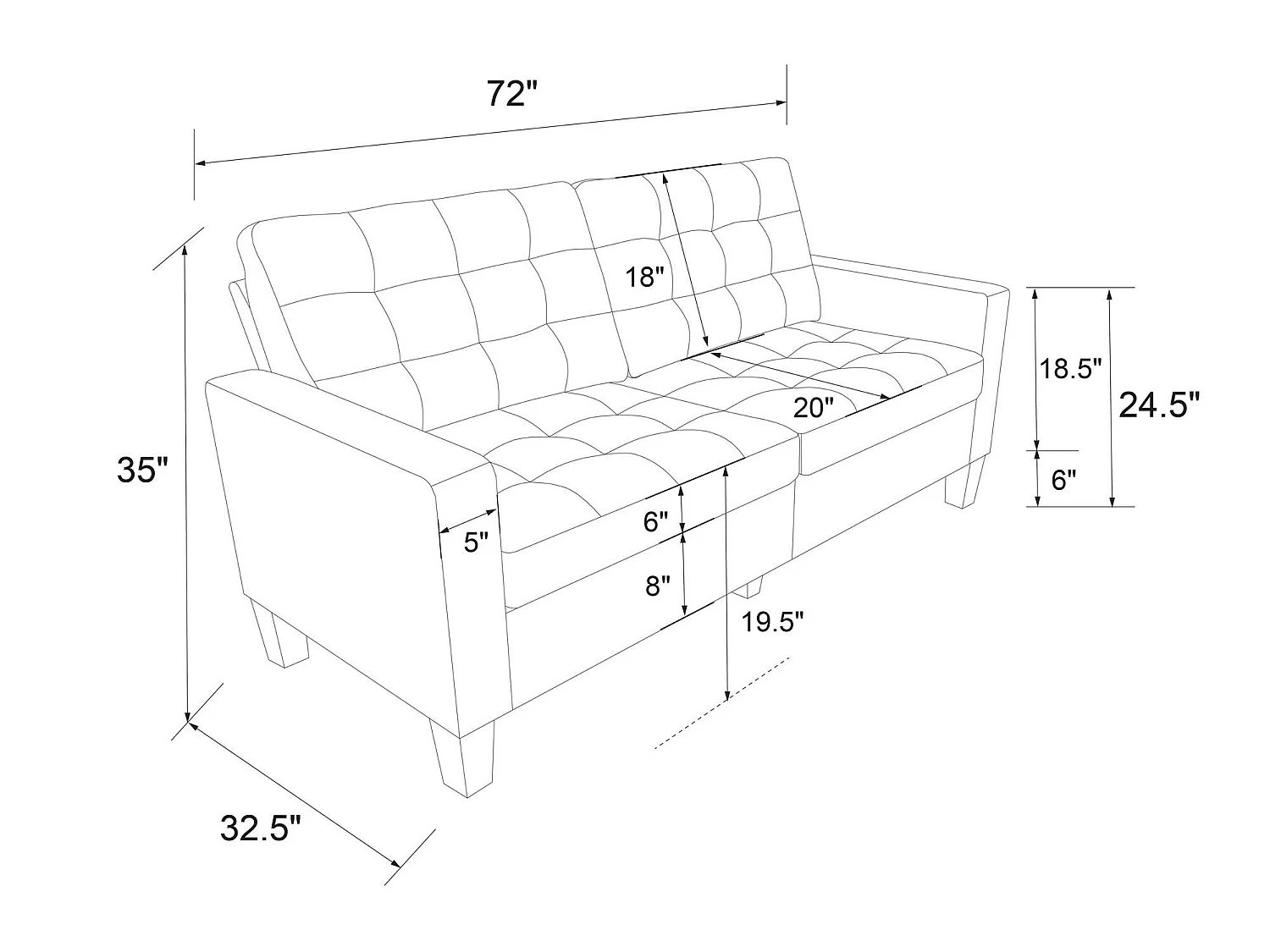 Divano 3 posti in lino grigio