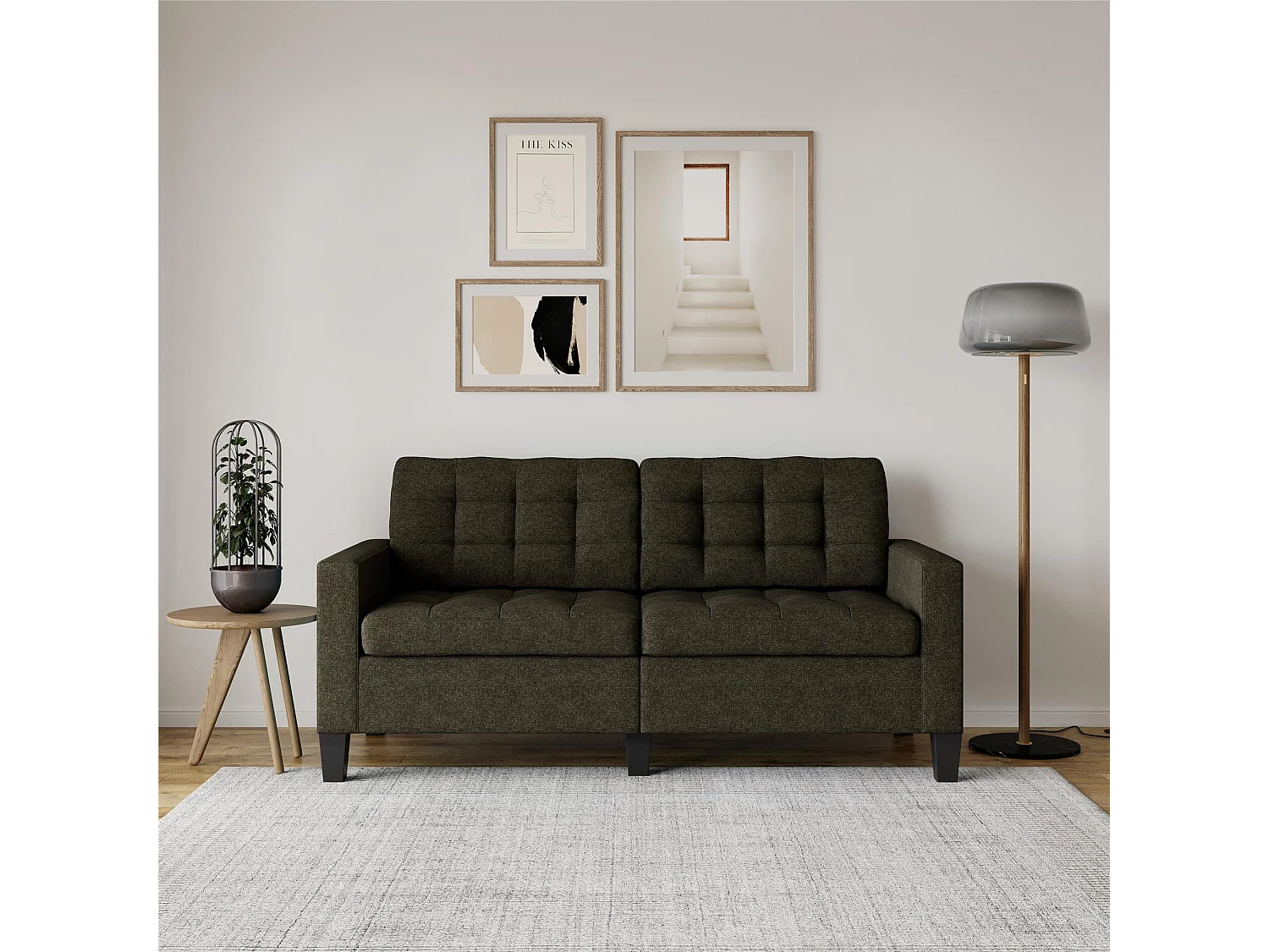 Bowie | Sofá 3 lugares em Linen Grey