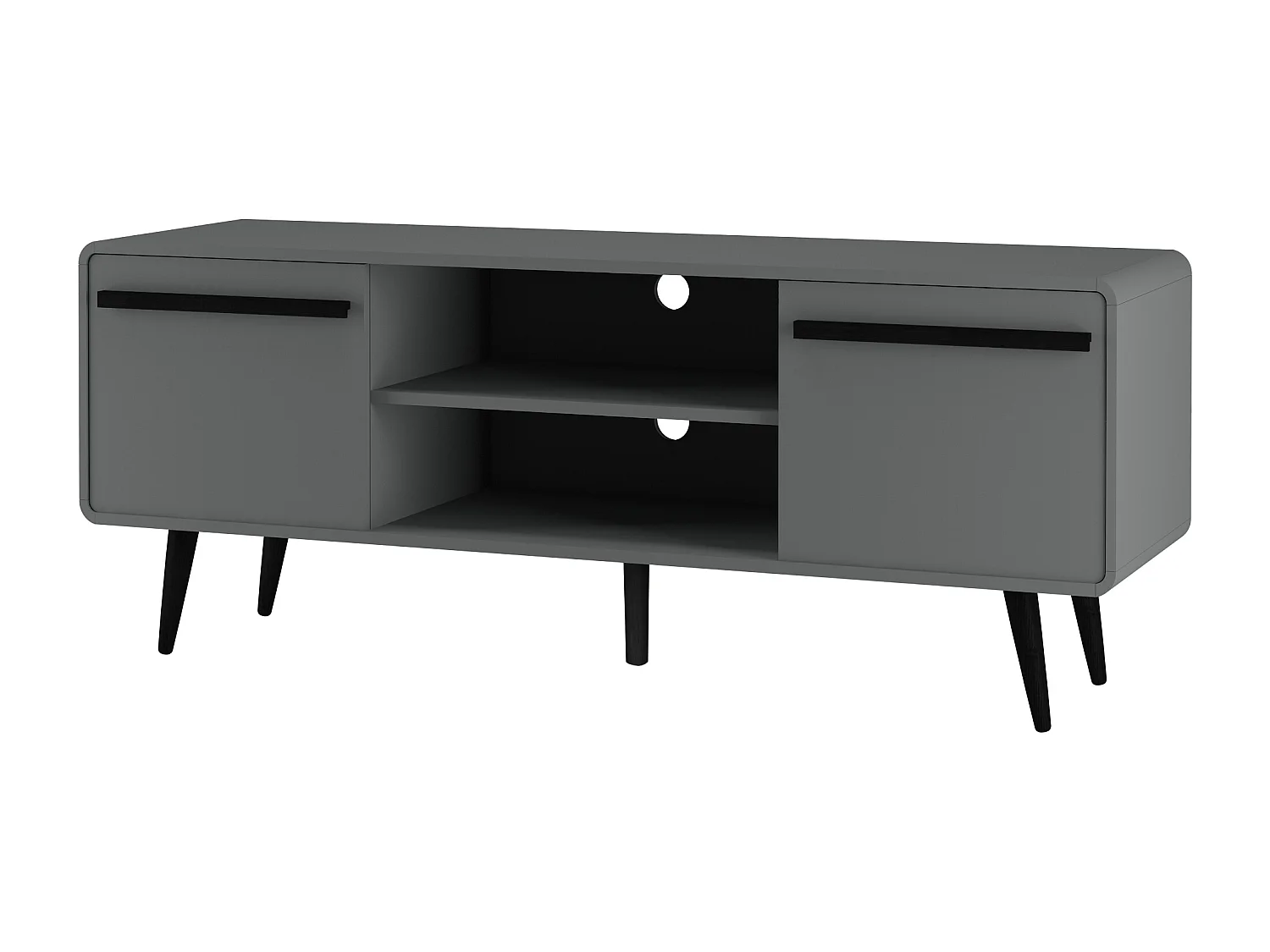 Chantal| Mobile TV con 2 cassetti effetto legno grigio