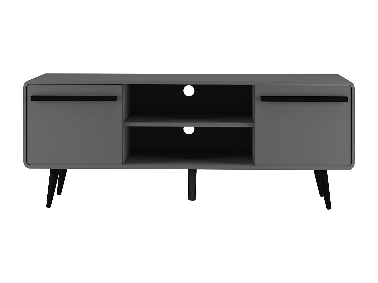 Chantal| Mobile TV con 2 cassetti effetto legno grigio