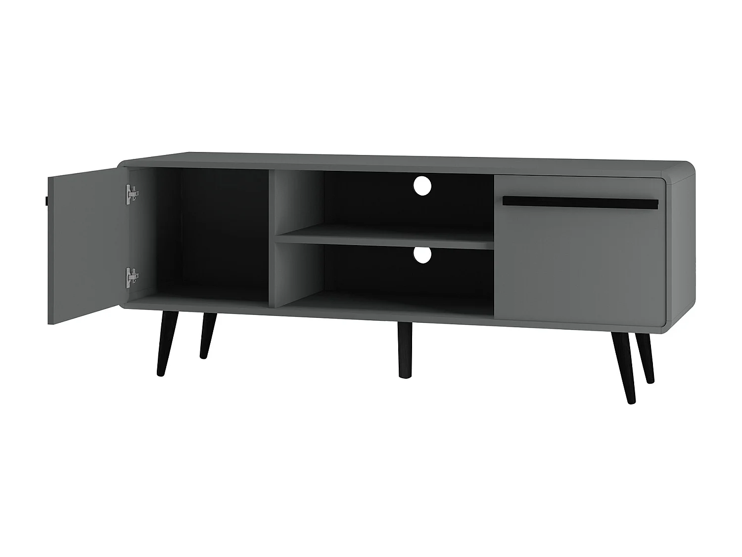 Chantal| Mobile TV con 2 cassetti effetto legno grigio