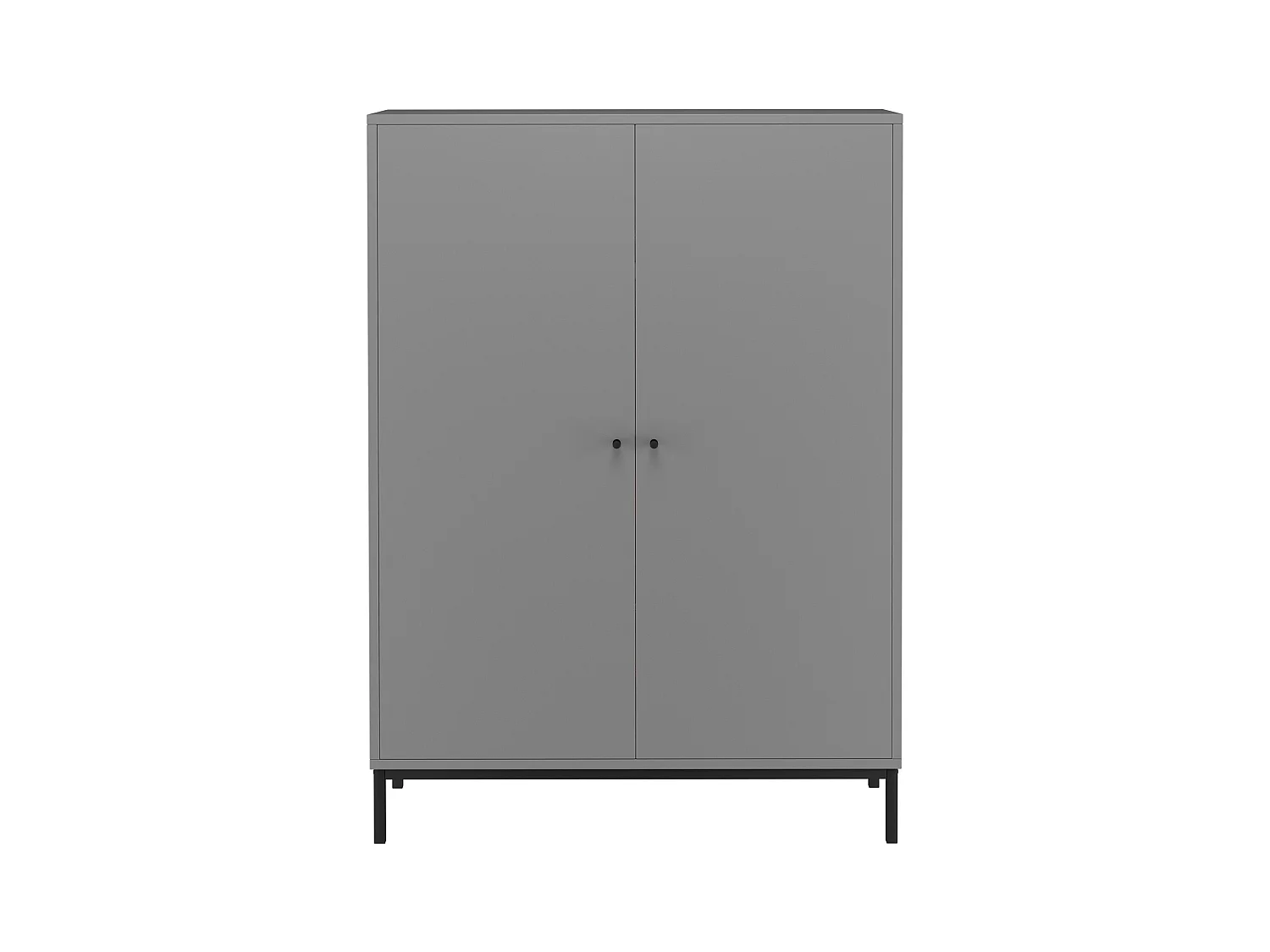Highboard mit 2 Türen in Spanplatte grau