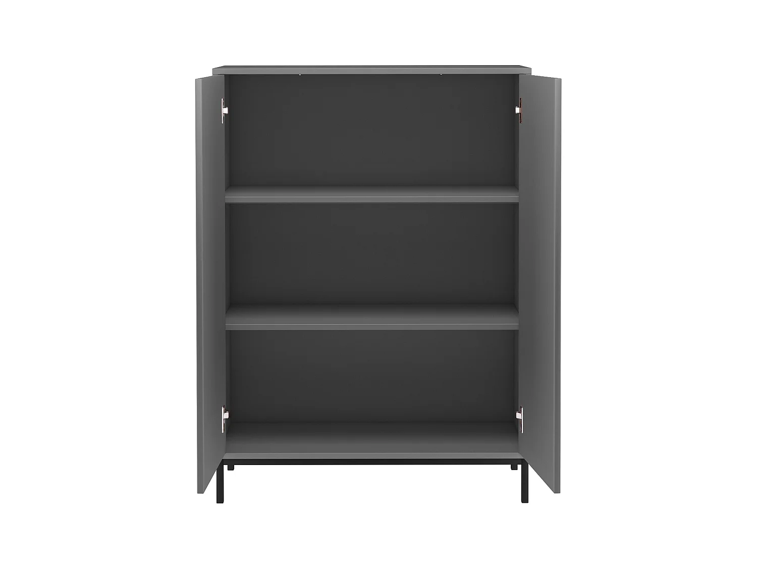 Highboard mit 2 Türen in Spanplatte grau