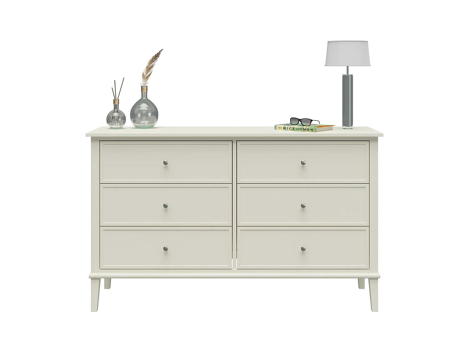 Cómoda con 6 cajones en MDF blanco