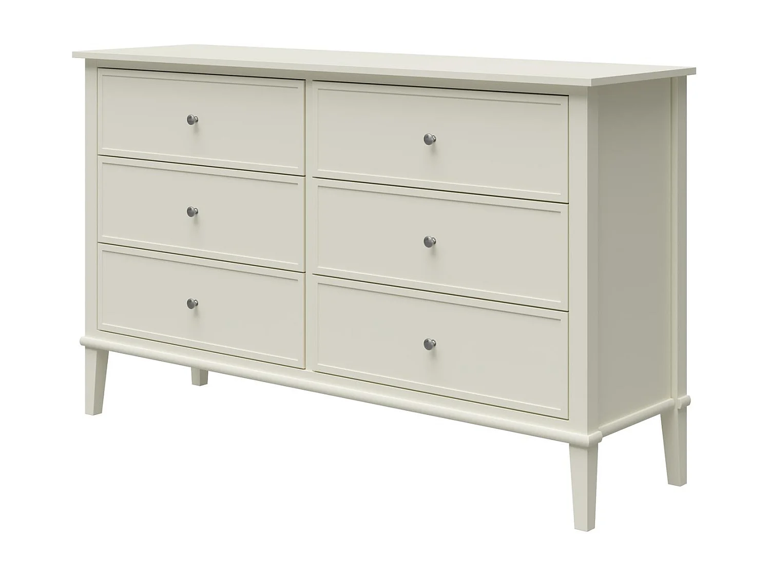 Franklin | Commode à 6 tiroirs en MDF blanc