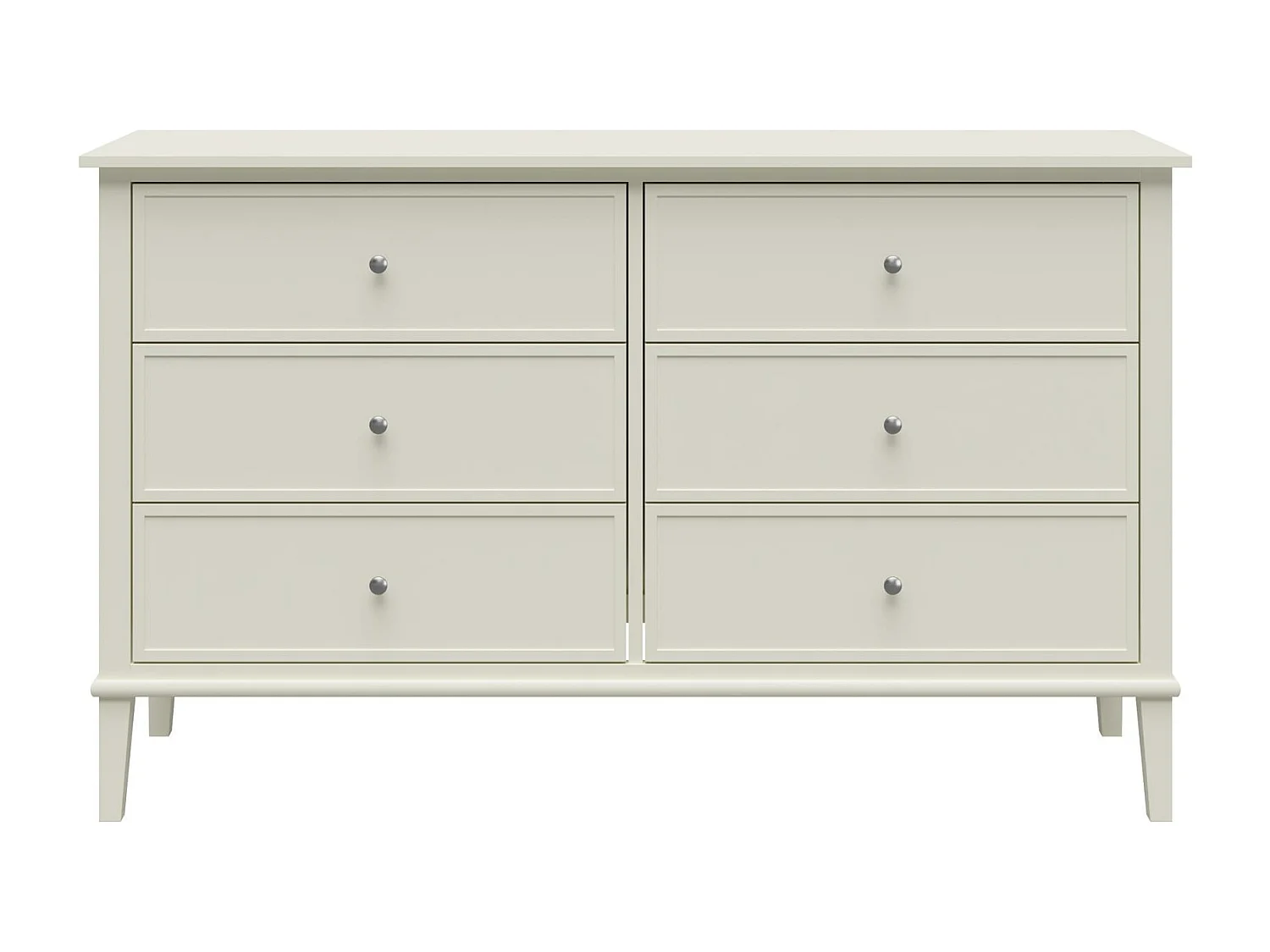 Franklin | Commode à 6 tiroirs en MDF blanc