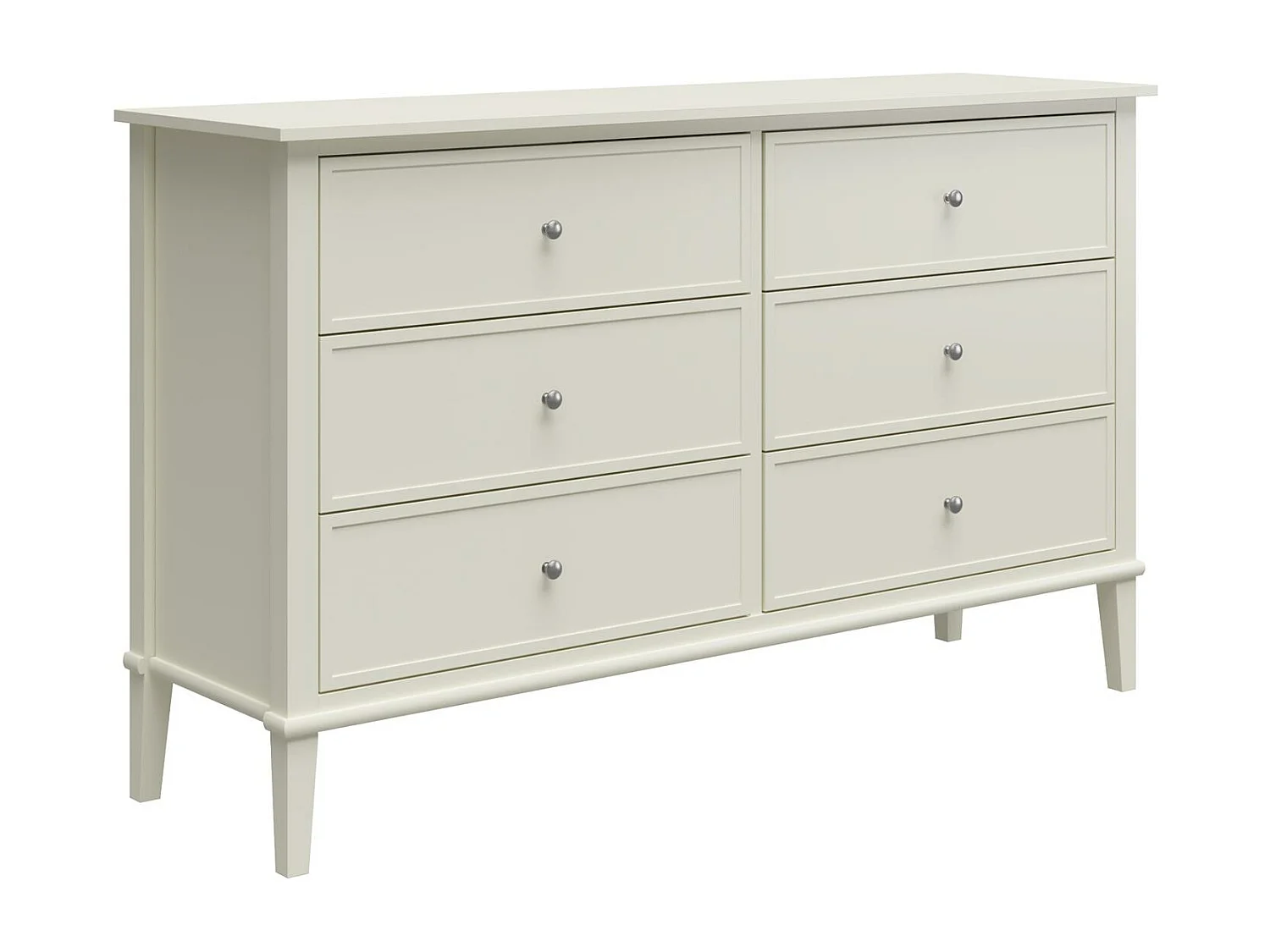 Franklin | Commode à 6 tiroirs en MDF blanc