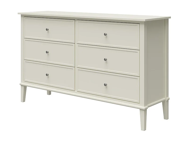 Franklin | Commode à 6 tiroirs en MDF blanc