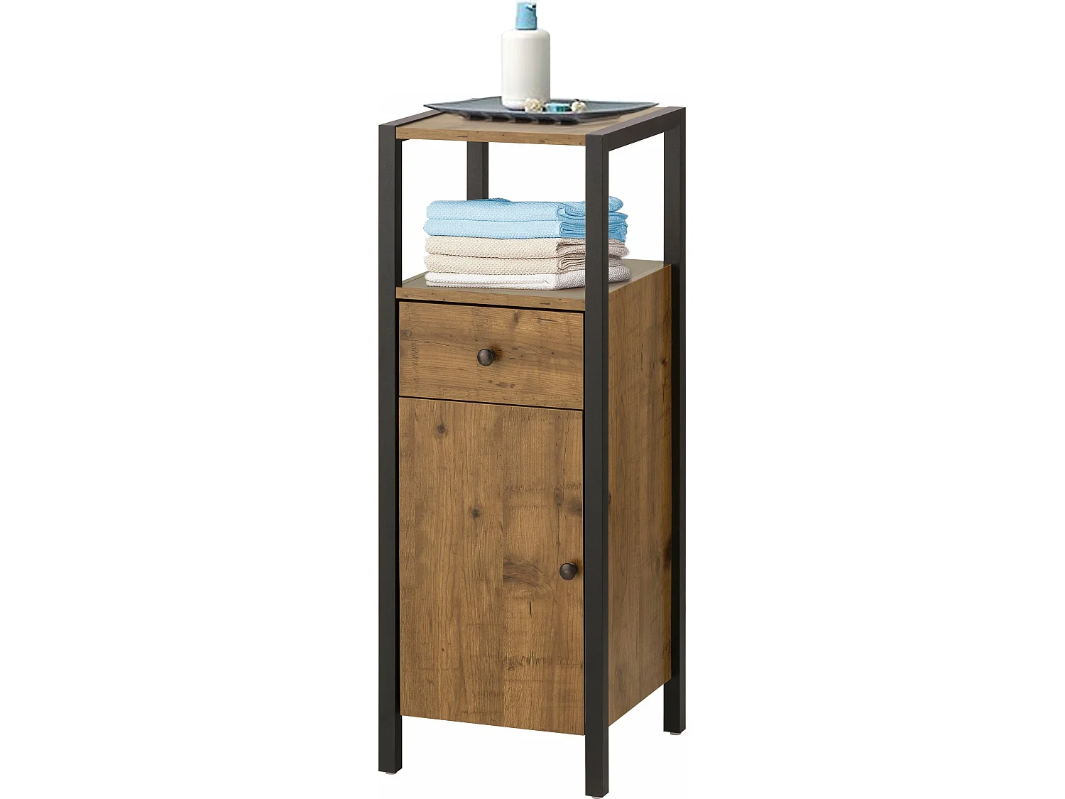 Chris | Armoire avec 1 porte et 1 tiroir en bois de chêne parcific