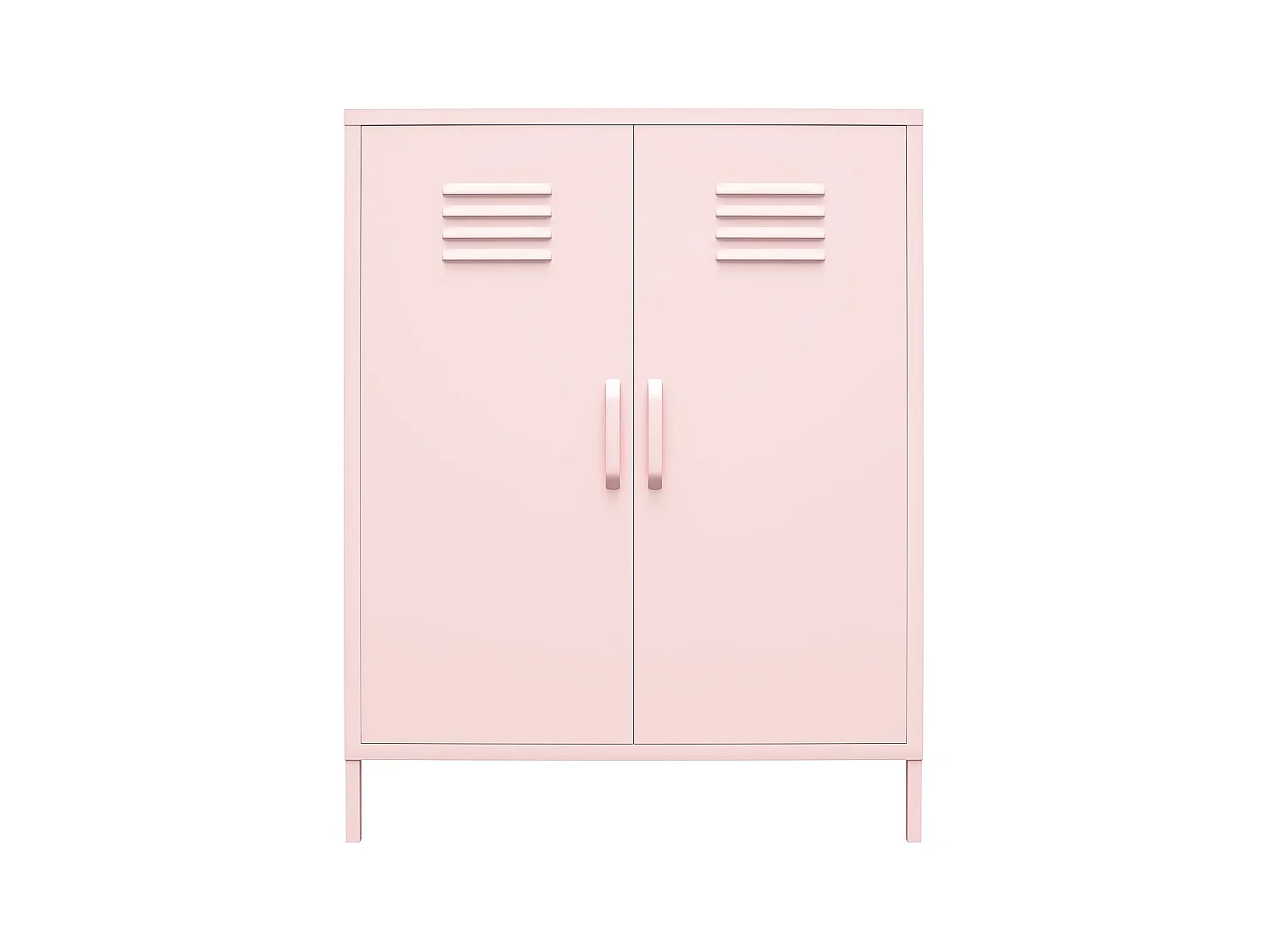 Cache | Armoire 2 portes en métal rose timide