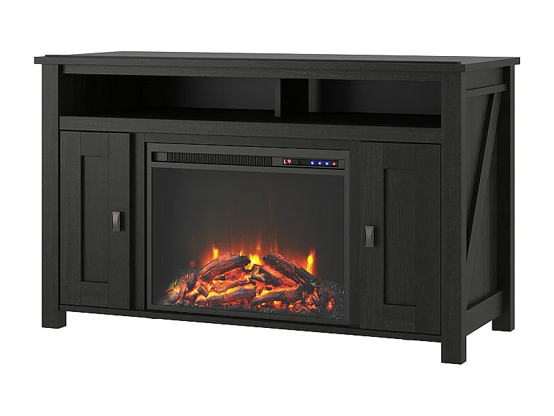 Farmington | Cheminée 2 portes en panneaux de particules noir