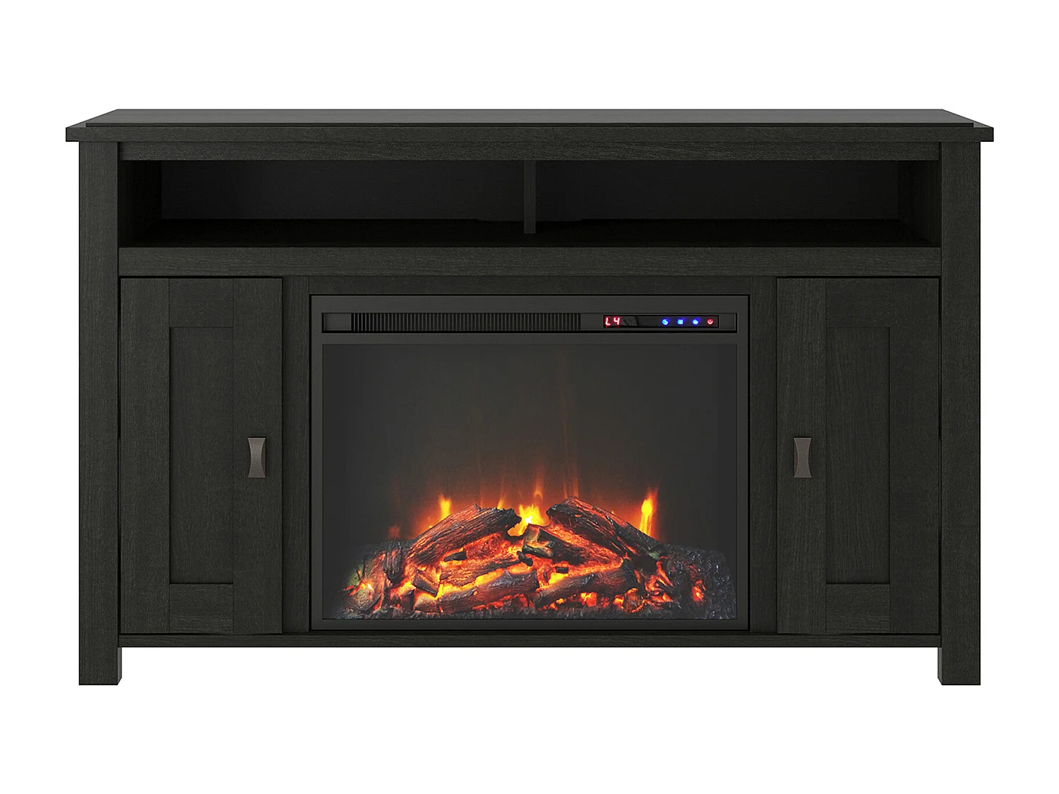 Farmington | Cheminée 2 portes en panneaux de particules noir