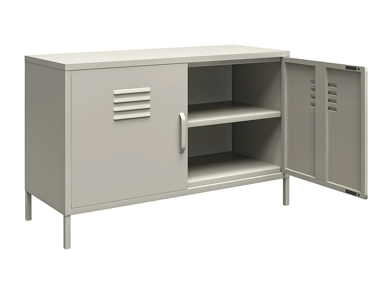 Bradford | Armário com 2 Portas em Metal Taupe