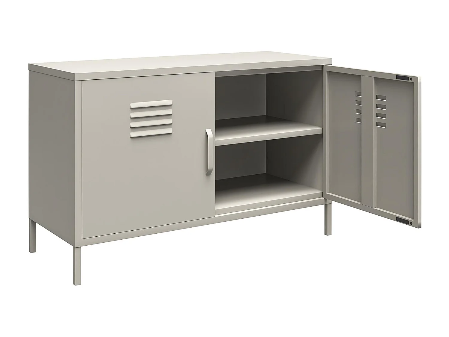 Bradford | Armário com 2 Portas em Metal Taupe