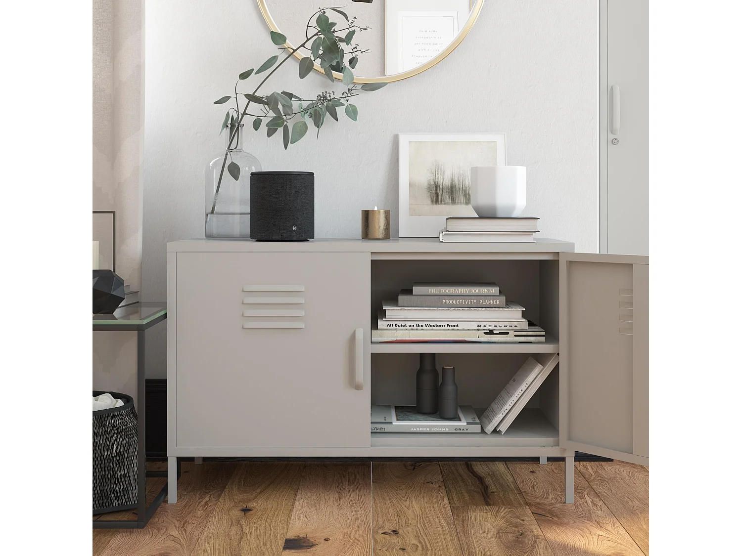 Bradford | Armoire 2 portes en métal taupe