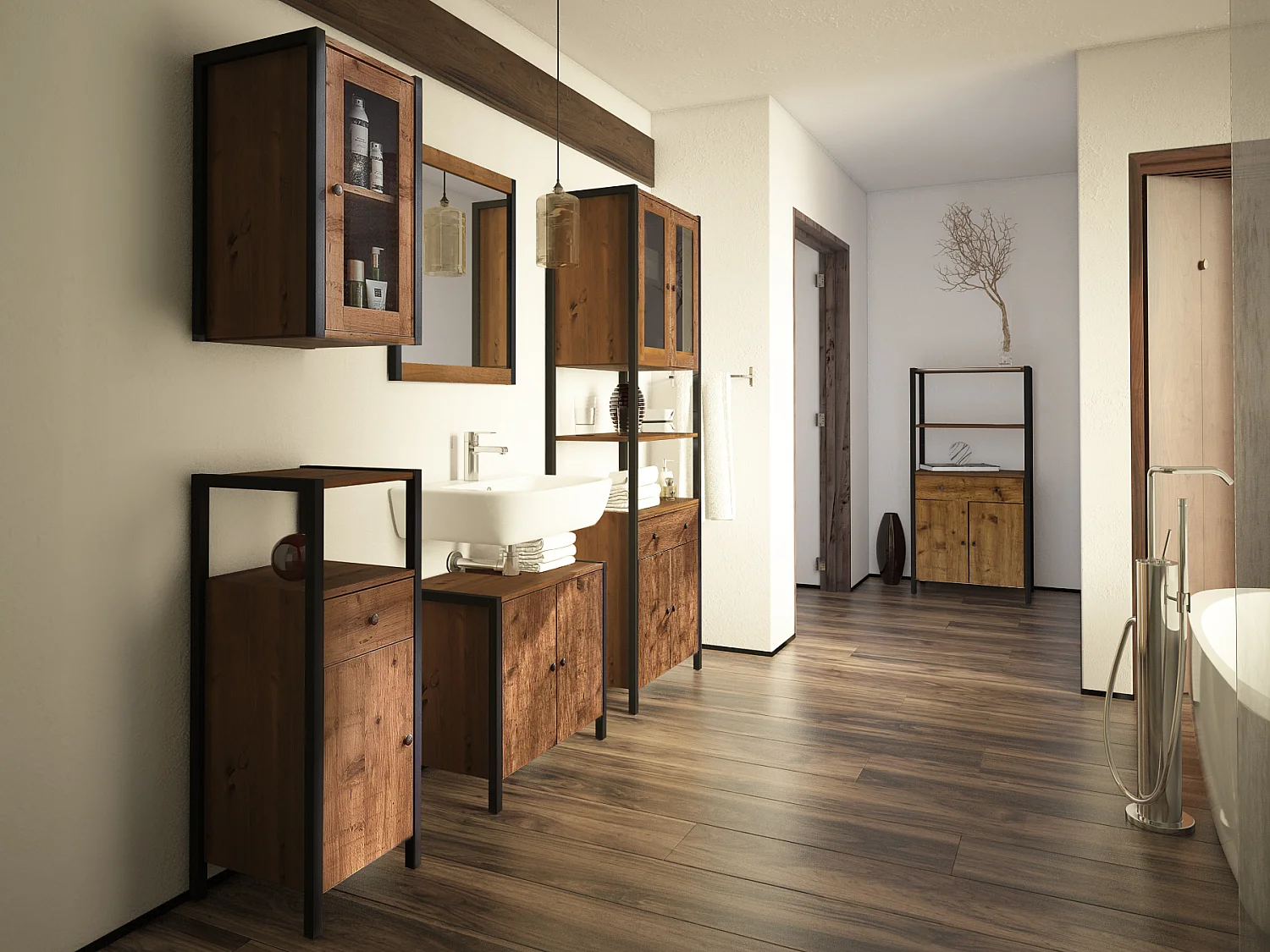 Specchio in agglomerato rovere parcifico