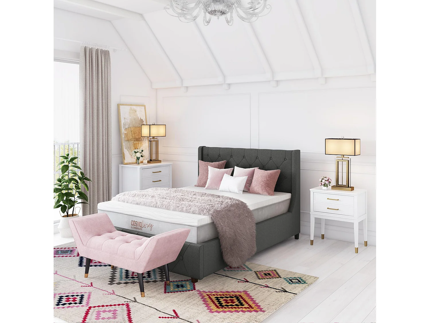 Westerleigh | Commode à 4 tiroirs en MDF blanc