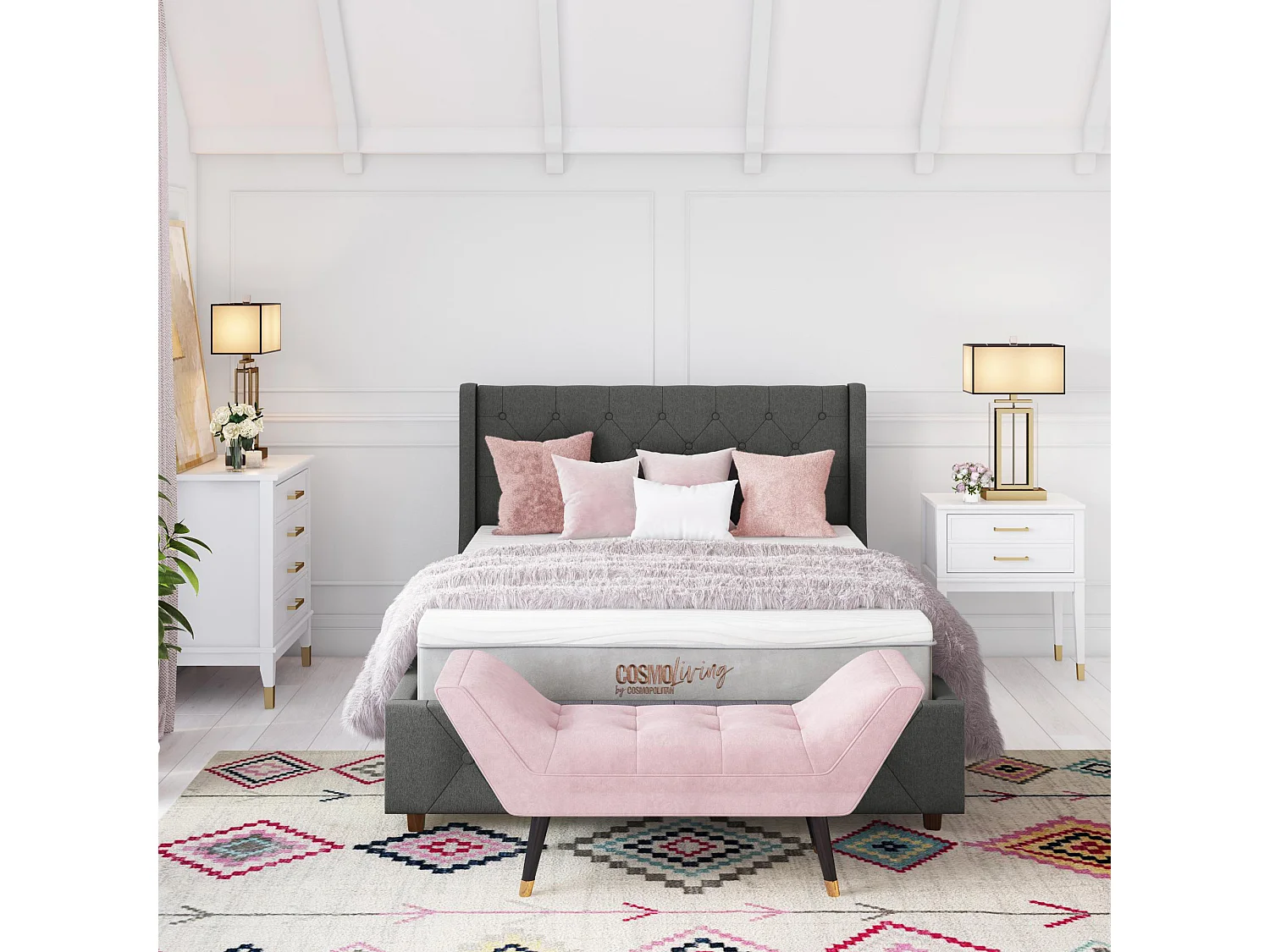 Westerleigh | Commode à 4 tiroirs en MDF blanc