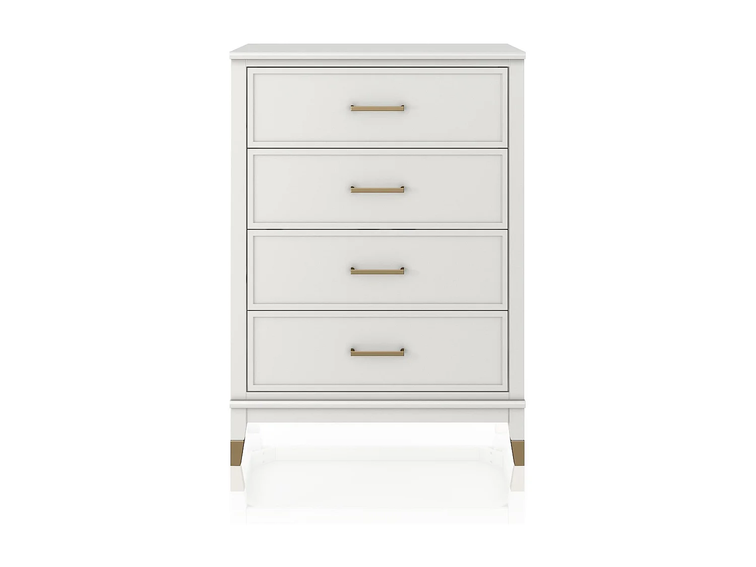 Comò con 4 cassetti in MDF bianco