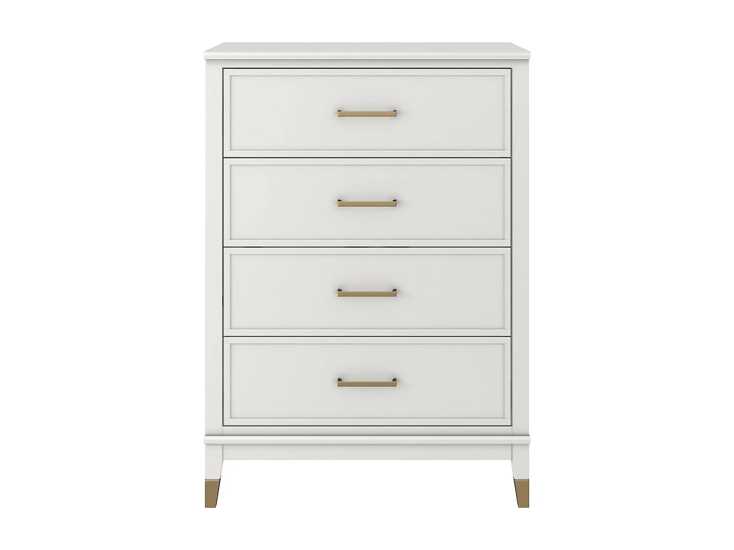 Comò con 4 cassetti in MDF bianco