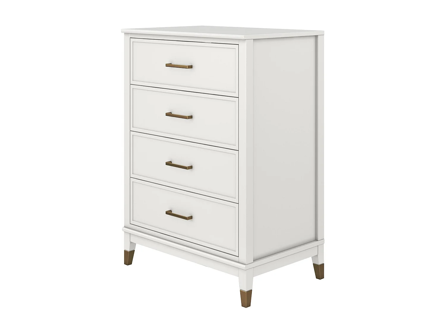 Comò con 4 cassetti in MDF bianco