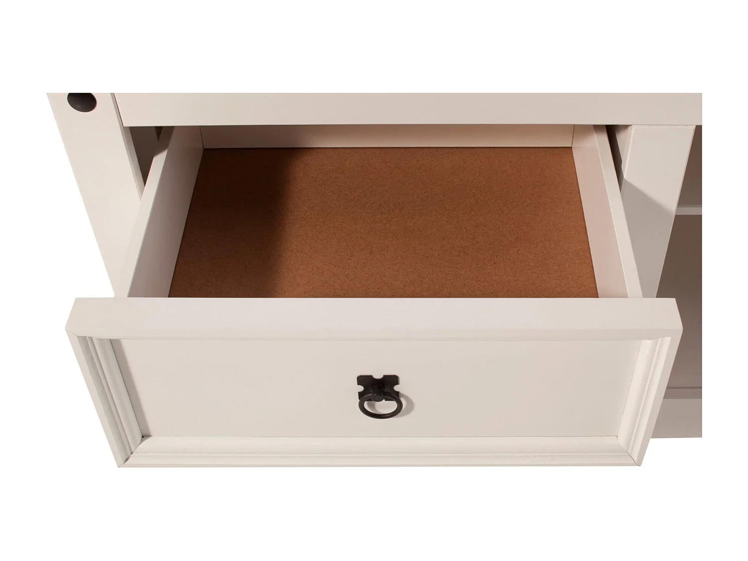 Mexico | Lowboard avec 2 tiroirs et 2 compartiments ouverts en pin blanc