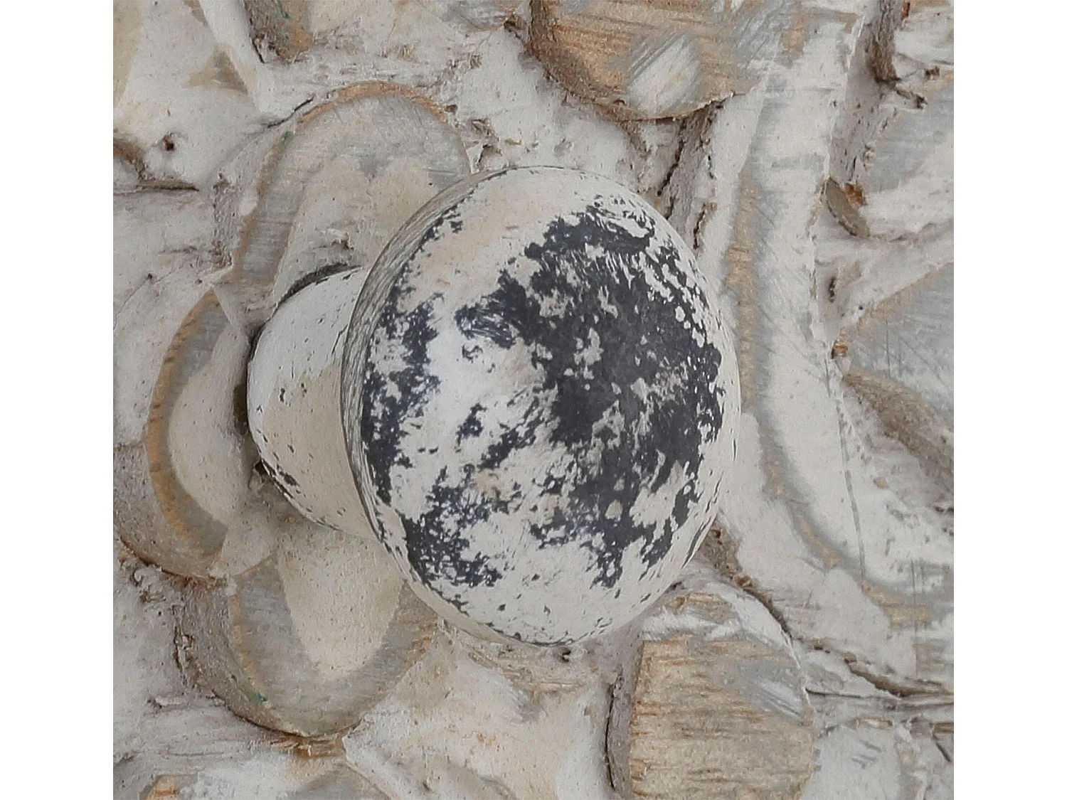 Rajat | Buffet avec 2 portes et 4 tiroirs en manguier blanc et gris