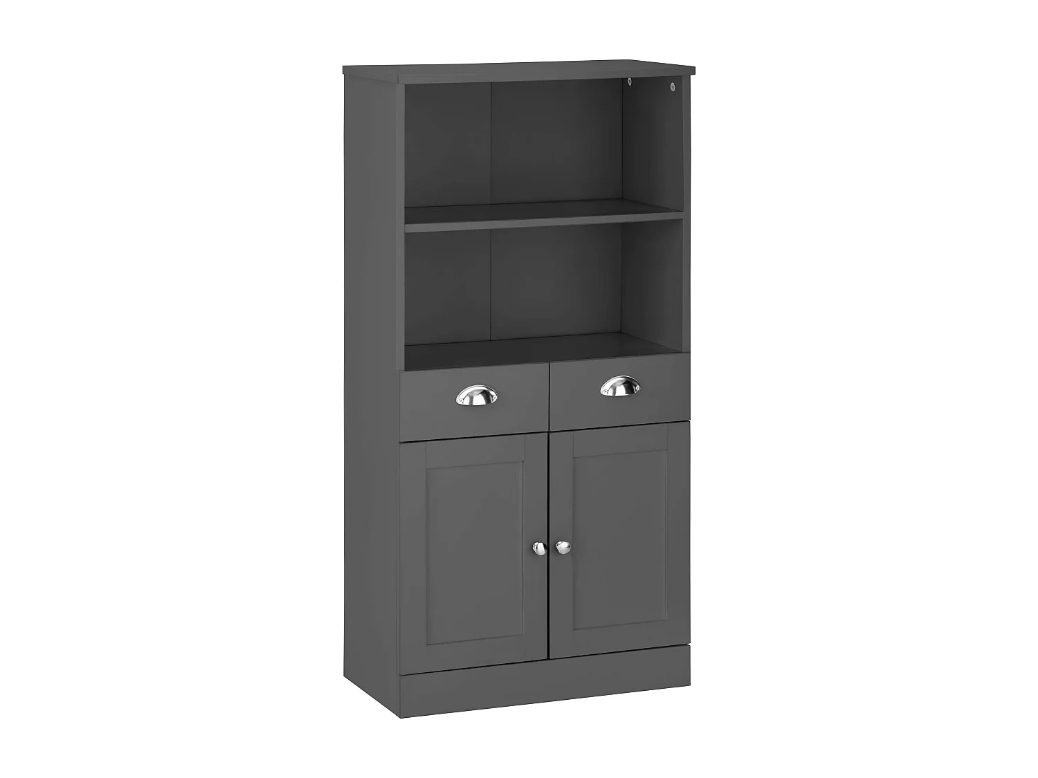 Kira | Armoire 2 portes et 2 tiroirs en aggloméré gris