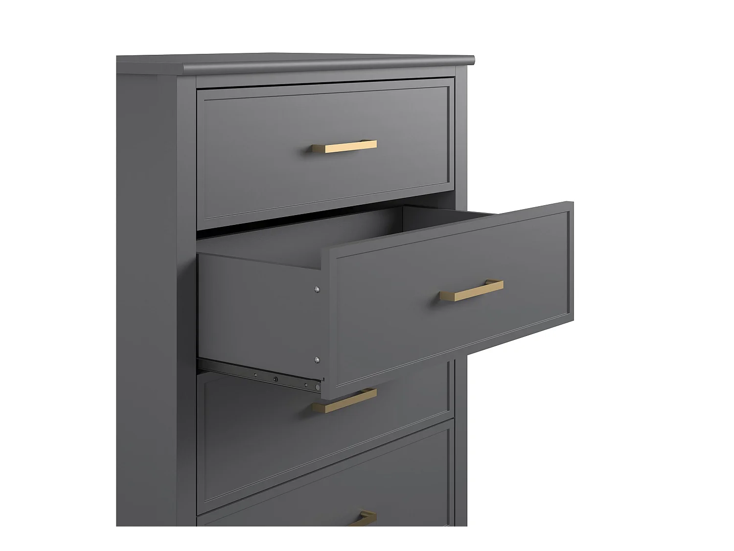 Cómoda con 4 cajones en MDF gris grafito