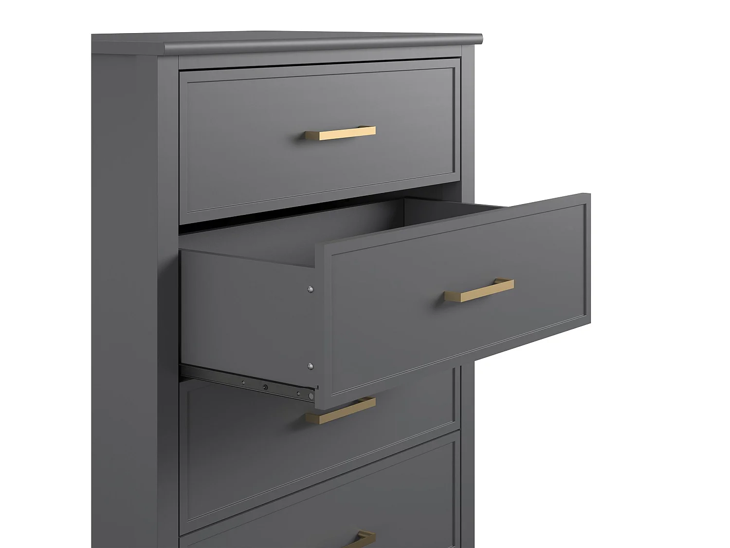 Kommode mit 4 Schubladen aus MDF in Graphitgrau