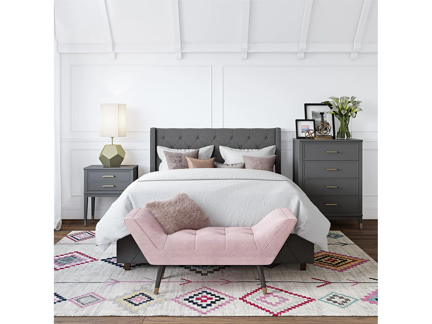 Westerleigh | Commode à 4 tiroirs en MDF gris graphite