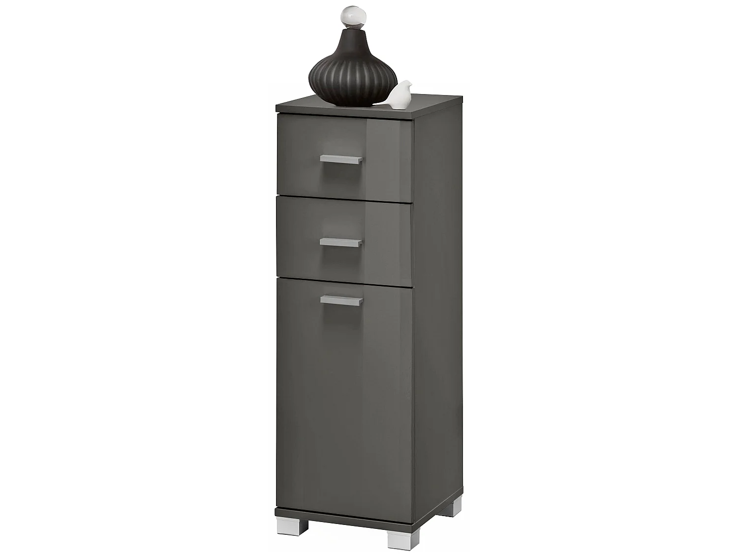 Mueble con 1 puerta y 2 cajones en MDF gris