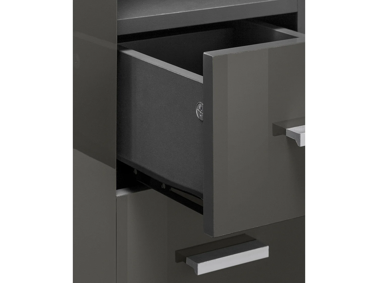 Mueble con 1 puerta y 2 cajones en MDF gris