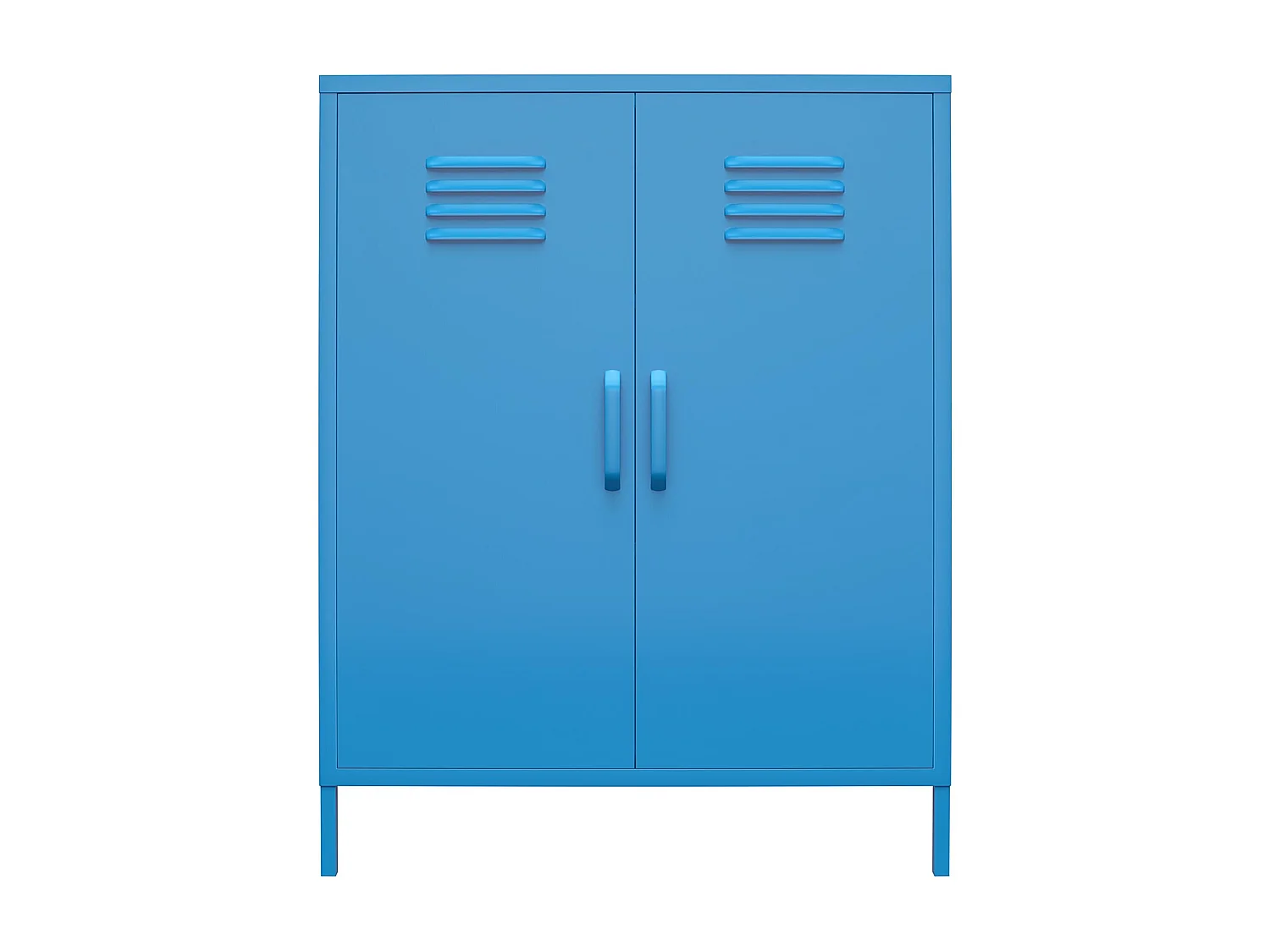 Mueble con 2 puertas en metal azul