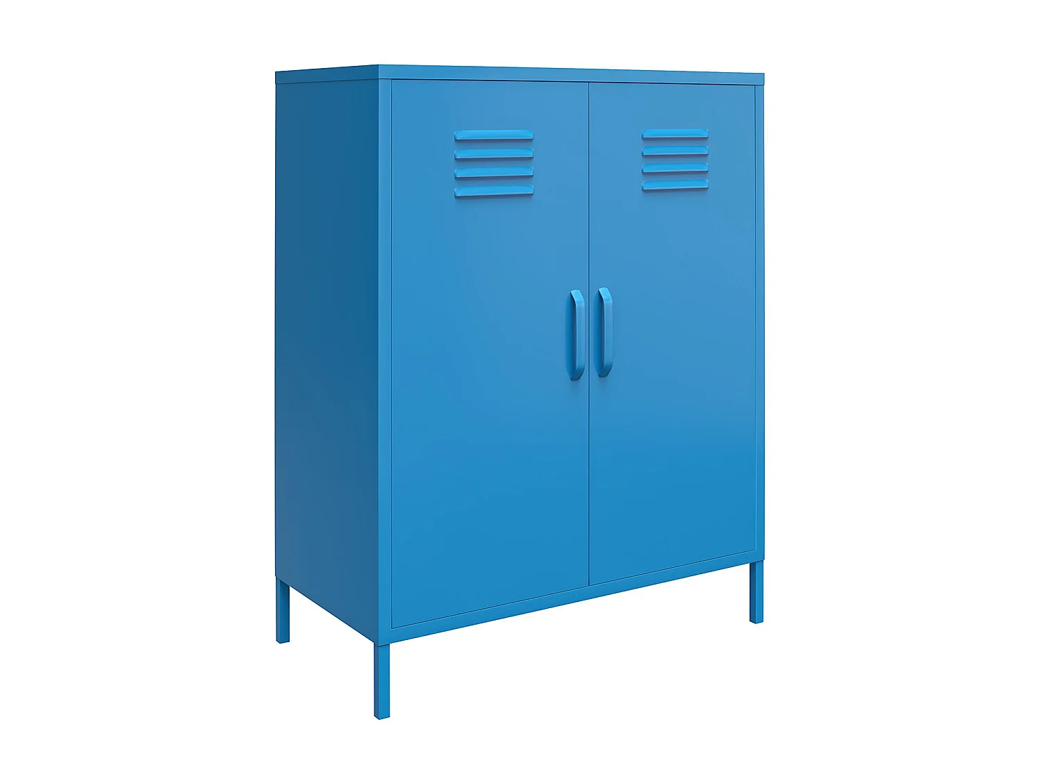 Mueble con 2 puertas en metal azul