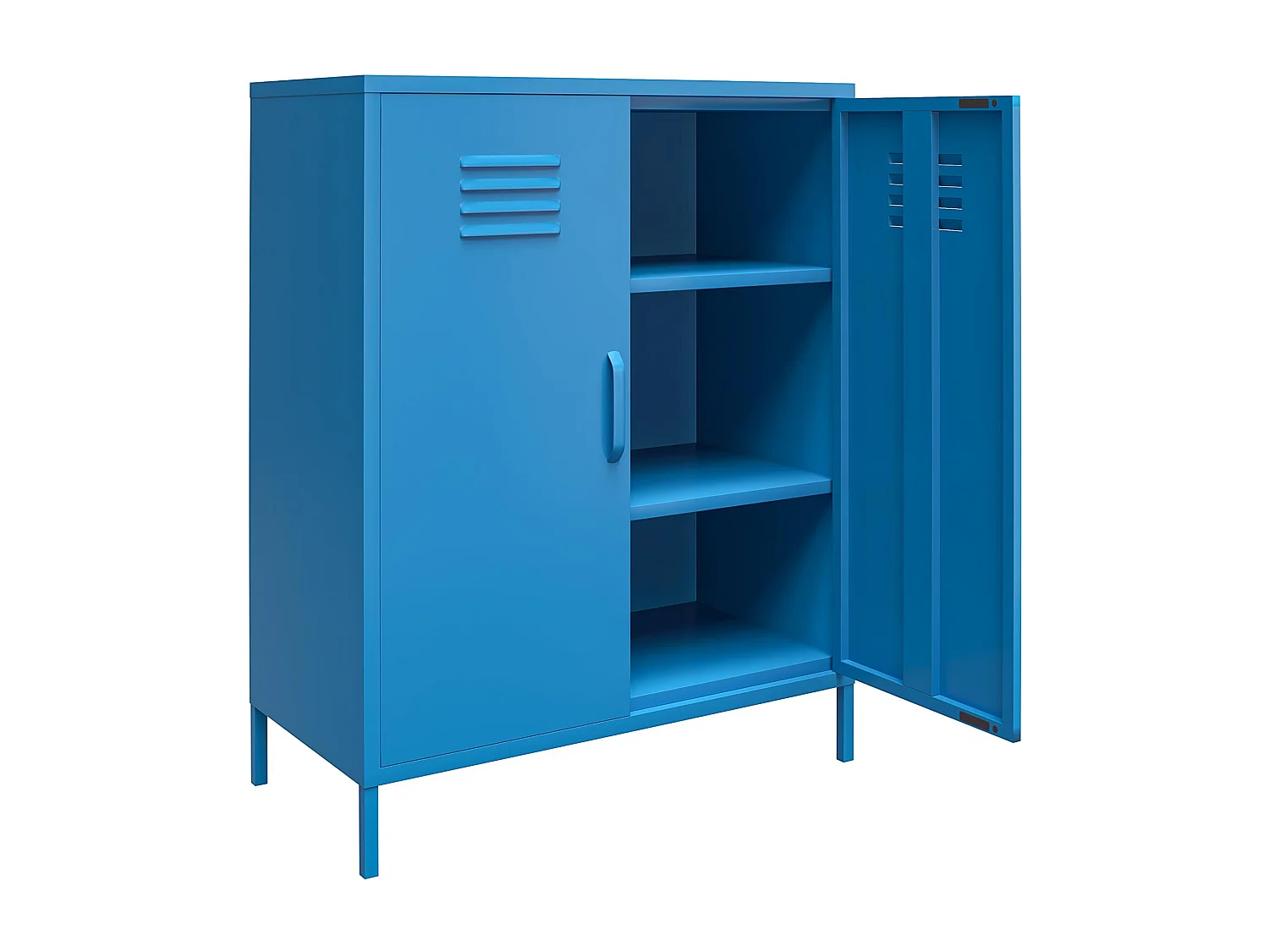 Mueble con 2 puertas en metal azul