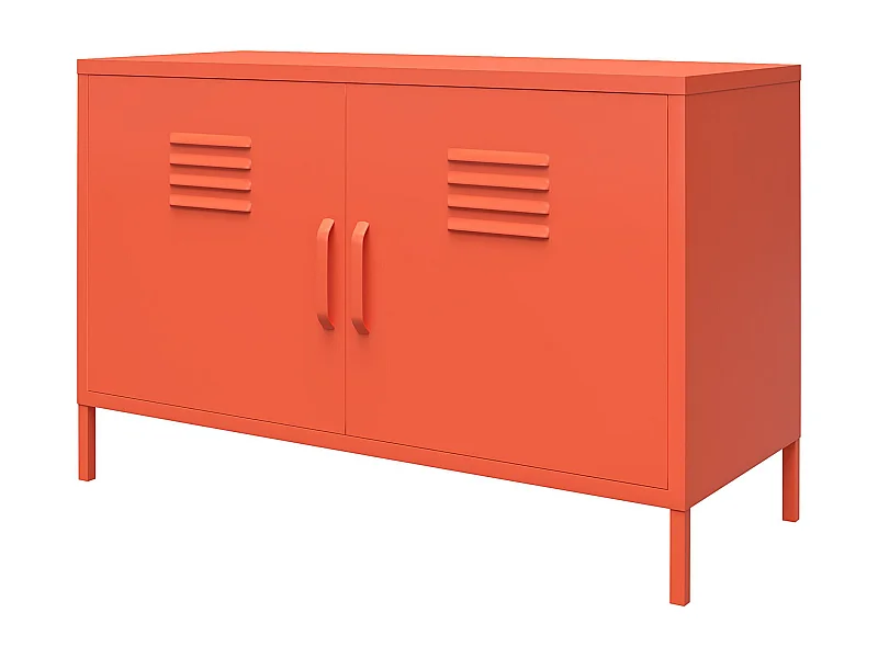 Mueble con 2 puertas en metal naranja