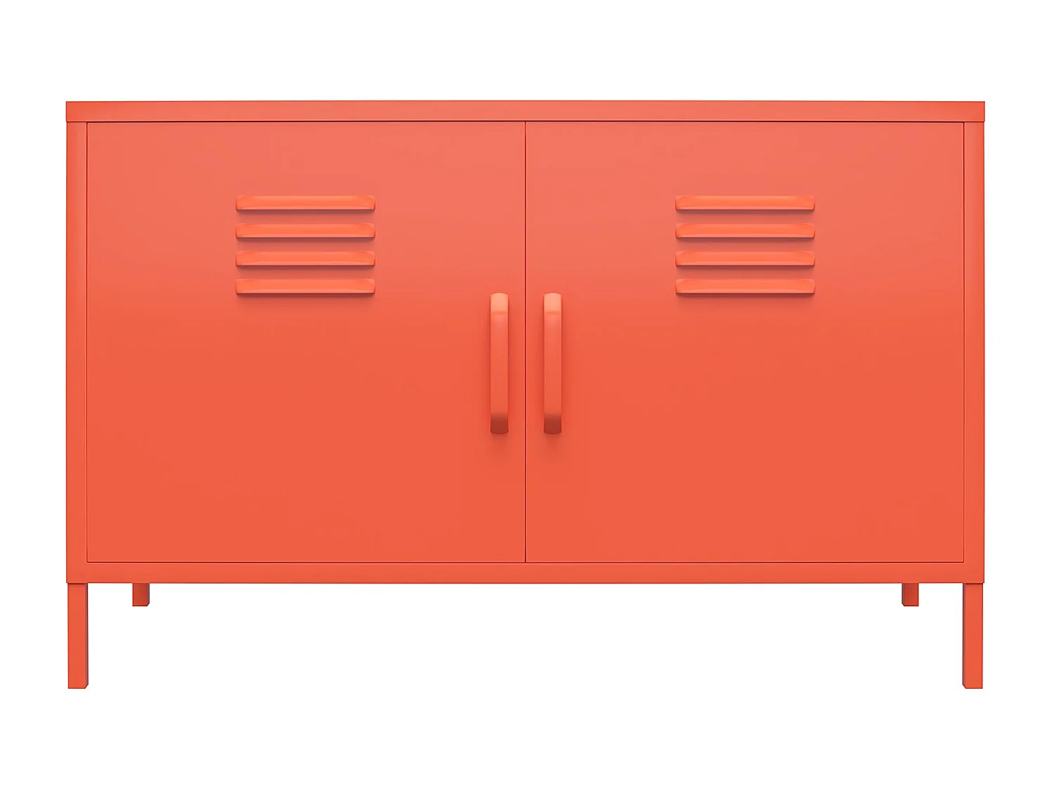 Mueble con 2 puertas en metal naranja