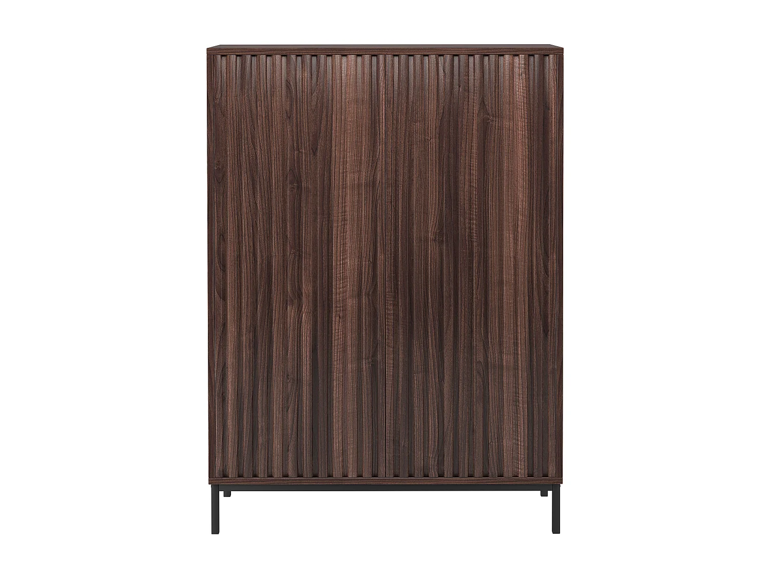 Celine | Buffet Haut avec 2 Portes en Panneau de particules Noyer